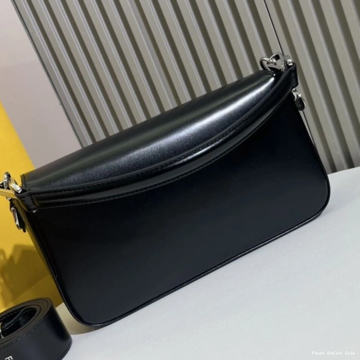 Affordable In Smooth Black Fendi Tiffany Medium Bag Baguette Leather 0804